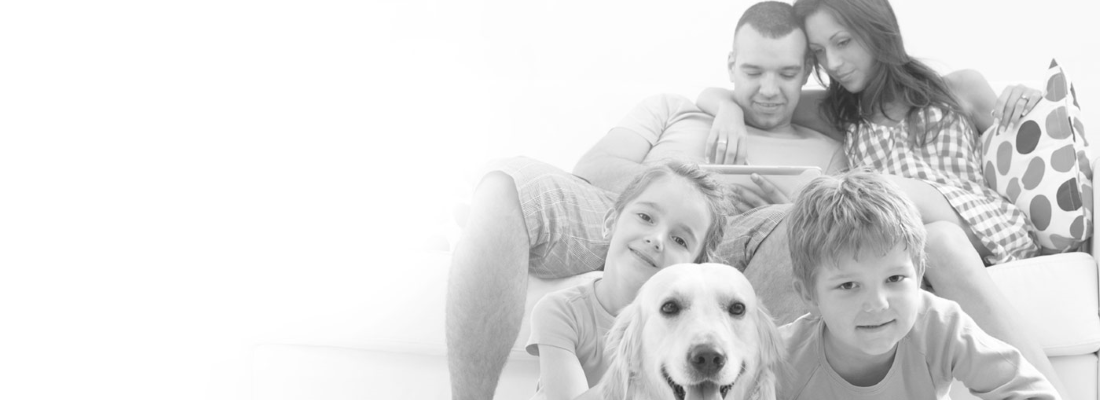 A family at home breathing clean air